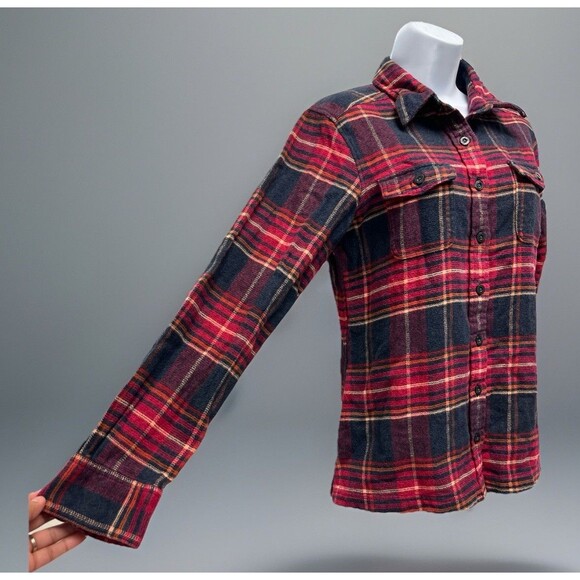 Patagonia Shirt Organic Cotton Flannel Button Plaid Button Shirt Women’s Size 6 - Picture 3 of 6